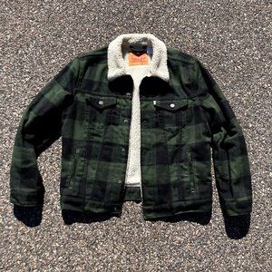 Levis Sherpa Flannel Trucker Jacket Large